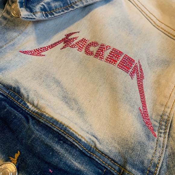 Mackeen Jean jacket size xl multi color pink yellow blue - Picture 3 of 7